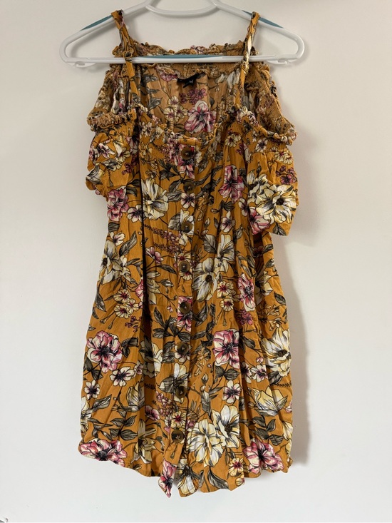 torrid Dresses & Skirts - Cold-Shoulder Floral tunic in Mustard